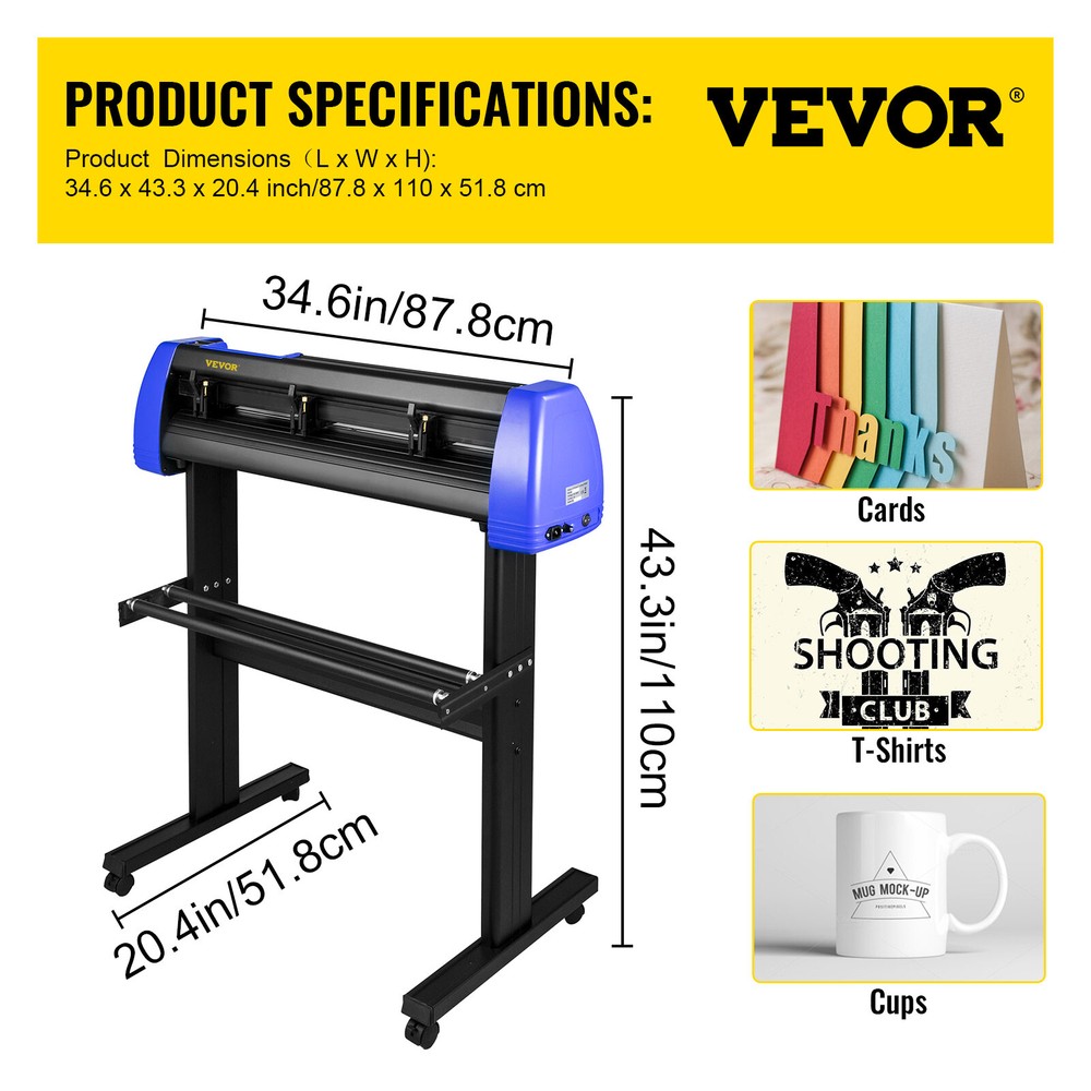 VEVOR 28" Vinyl Cutter/Plotter Cutting Machine w/Signmaster Software 20 Blades