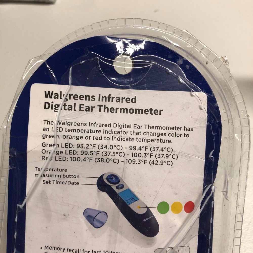 Walgreens Infrared Digital Ear Thermometer with LED indicator 2 sec read