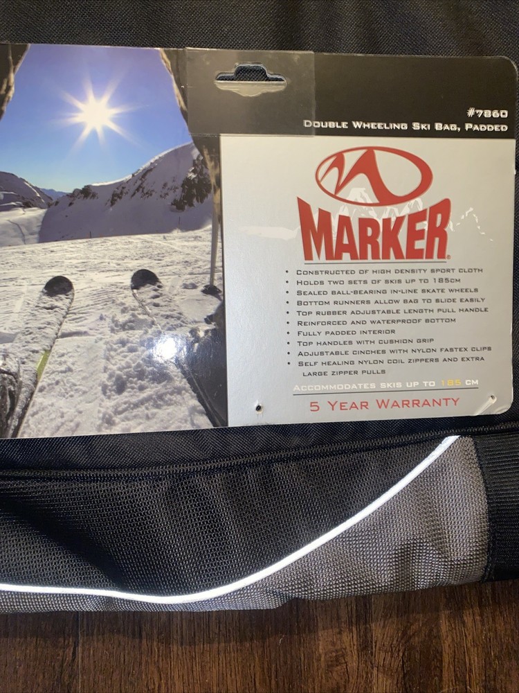 MARKER DUKE JESTER DOUBLE + ROLLING SKI BAG NOS WITH TAGS