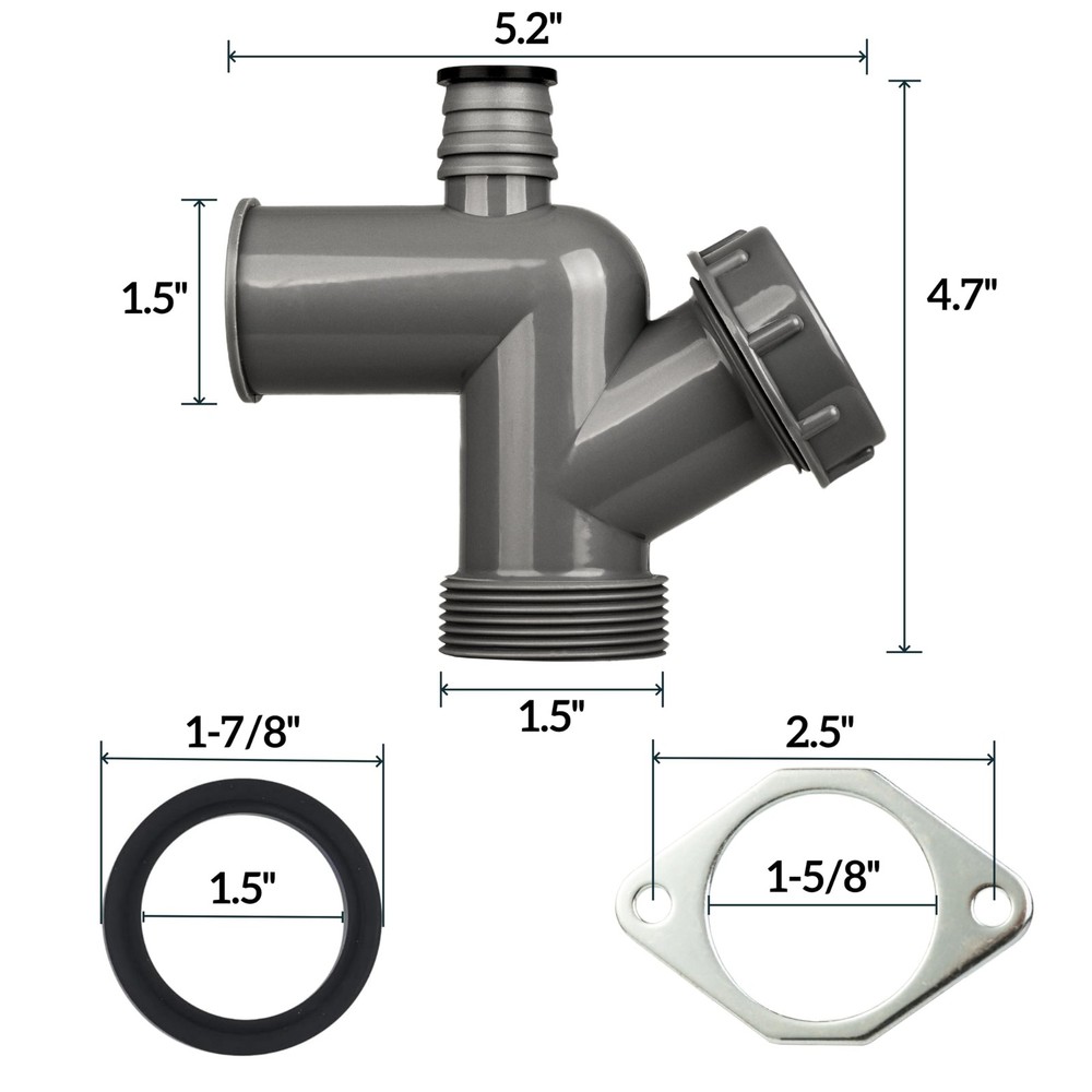 COLDDD Garbage Disposal Drain Kit, Elbow Replacement, 1-1/2" Pipe Gray