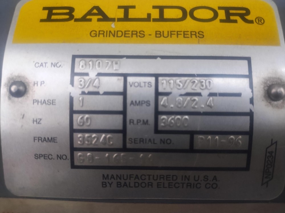 Baldor 8107W Bench Grinder Used