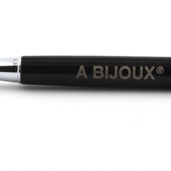 Brazilian Ruby Mineral Pen. Black Color.