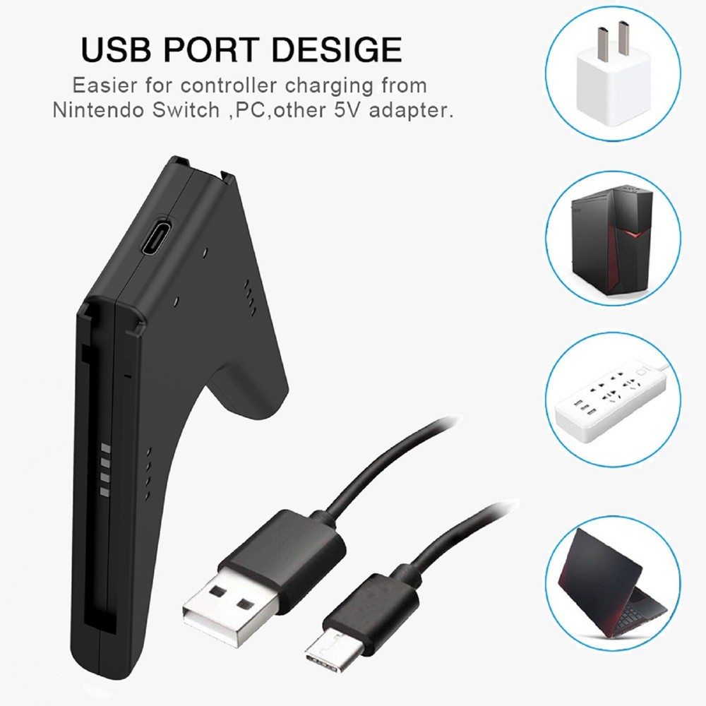 For Nintendo Switch JoyCon Bridge V shaped Handle Holder Charging Grip Dock ABS