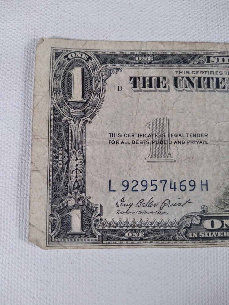 1935 E Silver Certificate One Dollar Bill