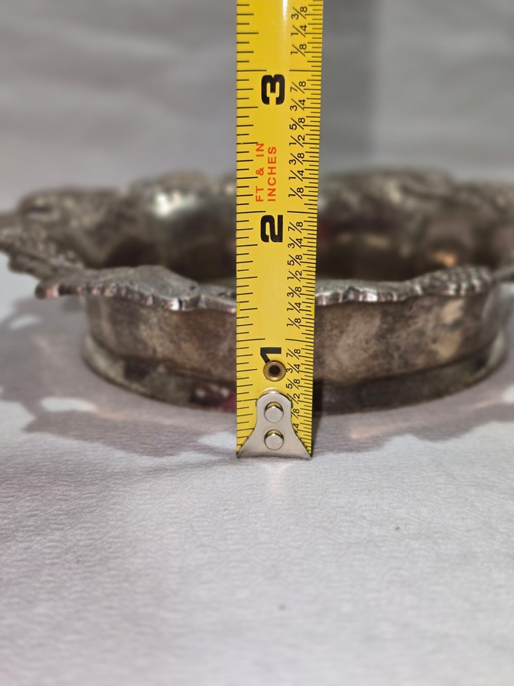 EUC Vintage Silverplate Wine Bottle Coaster Grapevine Design