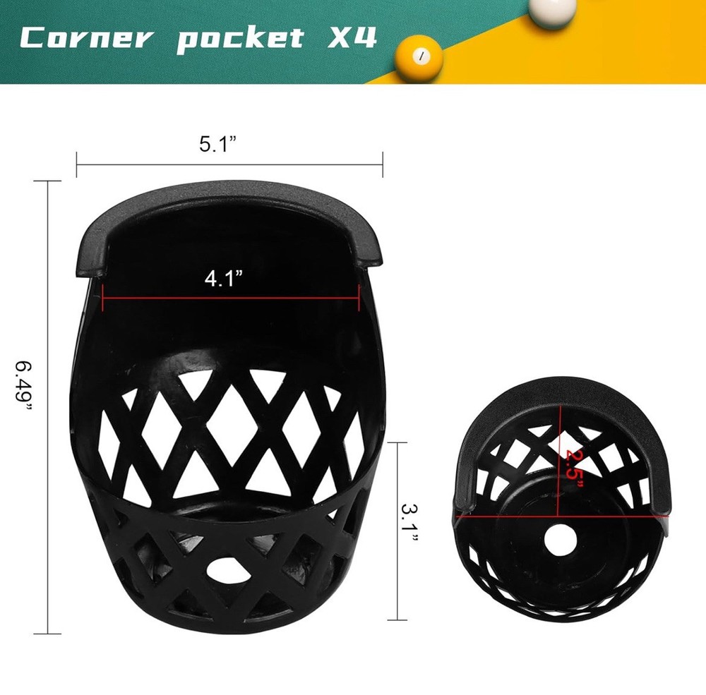 Modern Design Plastic Pool Table Billiard Drop Pockets