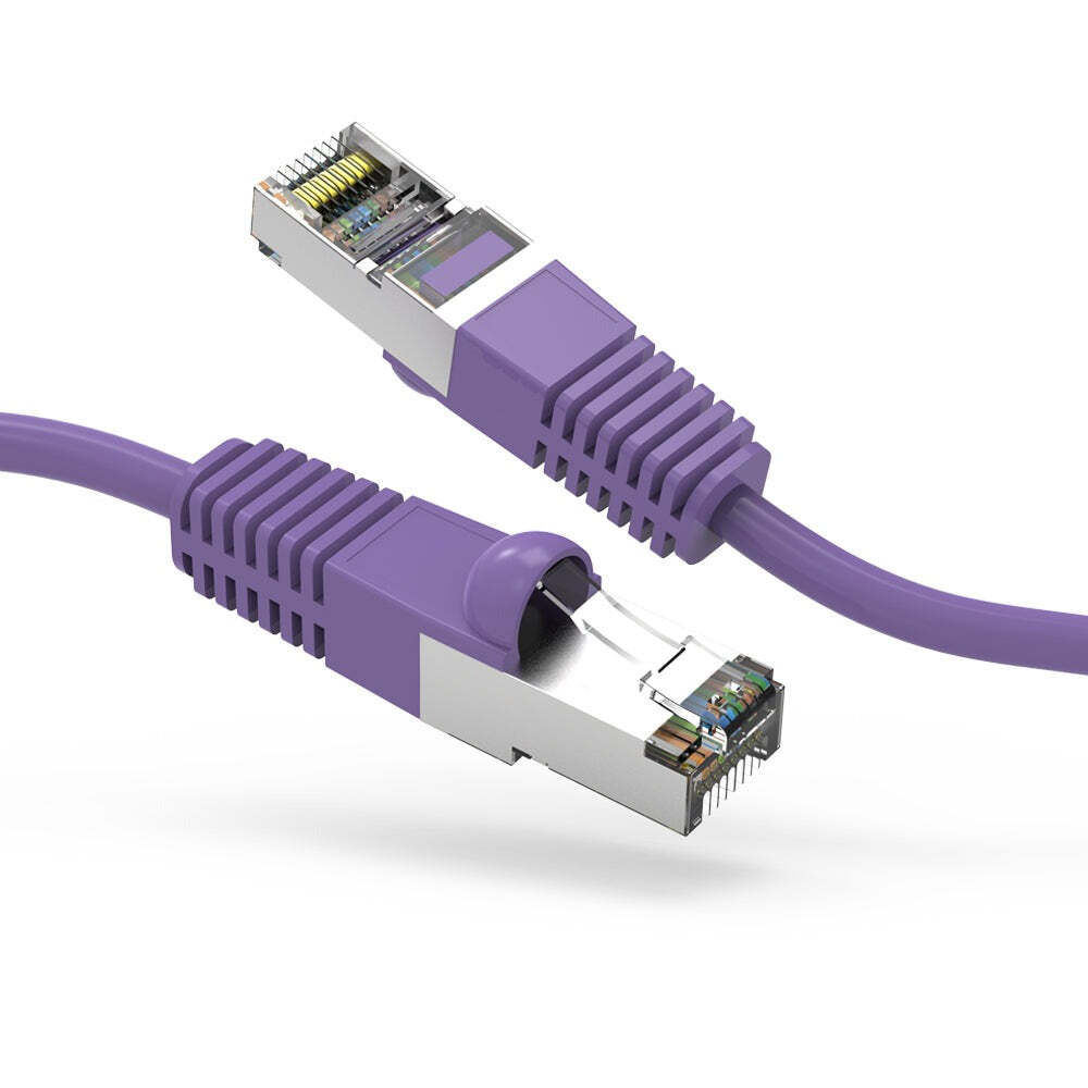 2Ft CAT5E Shielded (FTP) Ethernet Network Booted Cable Purple