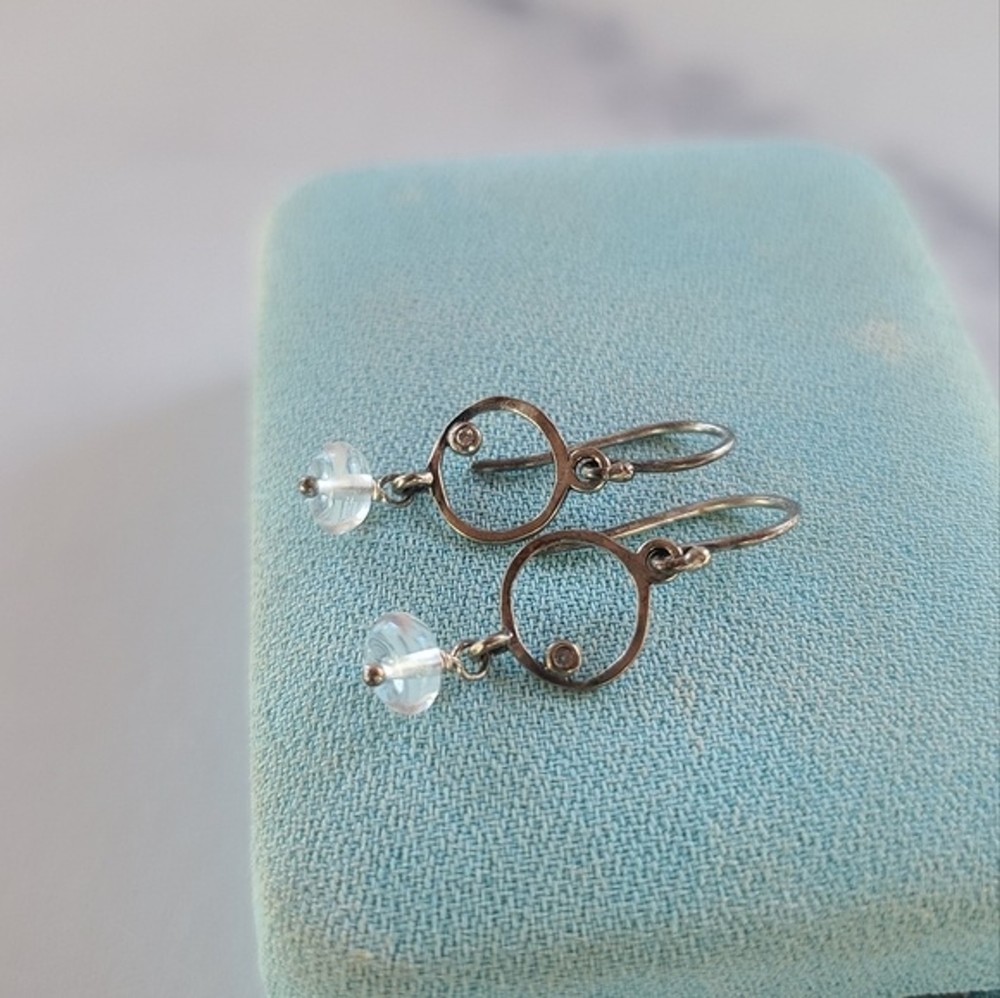 925 Glass Dangling Earrings