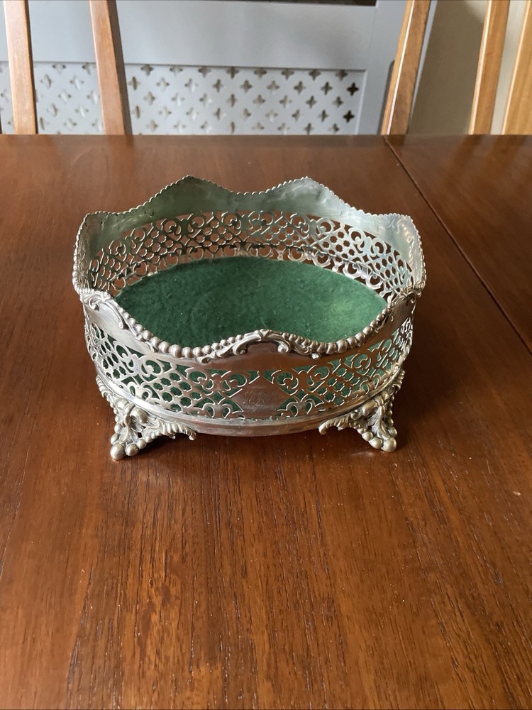 Table Centrepiece/ Large Coaster Ornate Silver Plated Pierced Decoration