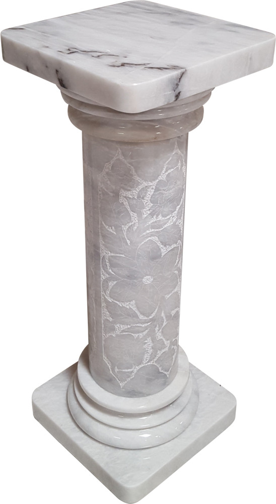 Solid White Marble Pedestal Column 36" Tall. Pickup Only.