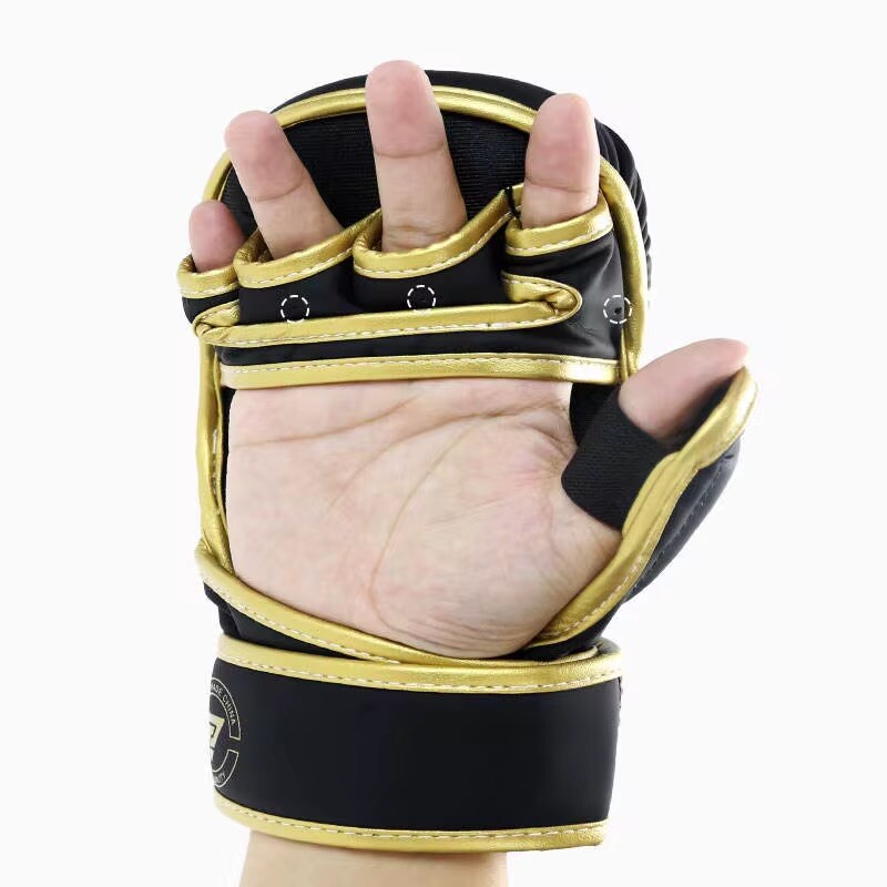 7 OZ MMA Training Gloves (Black & Gold)