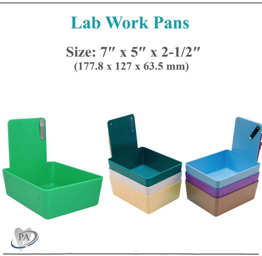 DENTAL LABORATORY WORKING CASE PAN TRAY WITH CLIP (Medium)- Lab Pans, 1/Pack