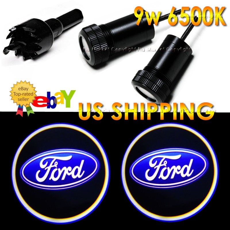 2 Blubs 3D Ford Ghost Shadow Laser Projector LED Light Courtesy Step