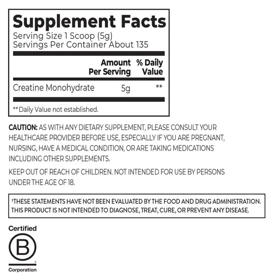 Orgain, Micronized Creatine Monohydrate, Unflavored, 1.48 lbs