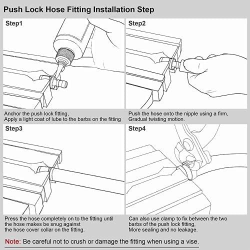 Push Lock Hose Fitting End Aluminum Black 4PCS 4AN Straight Normal