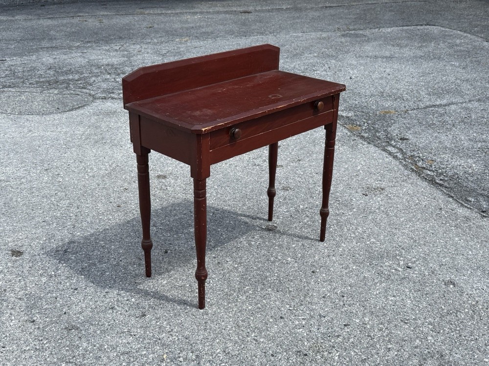 antique red painted console table server 1 drawer hall stand folk art