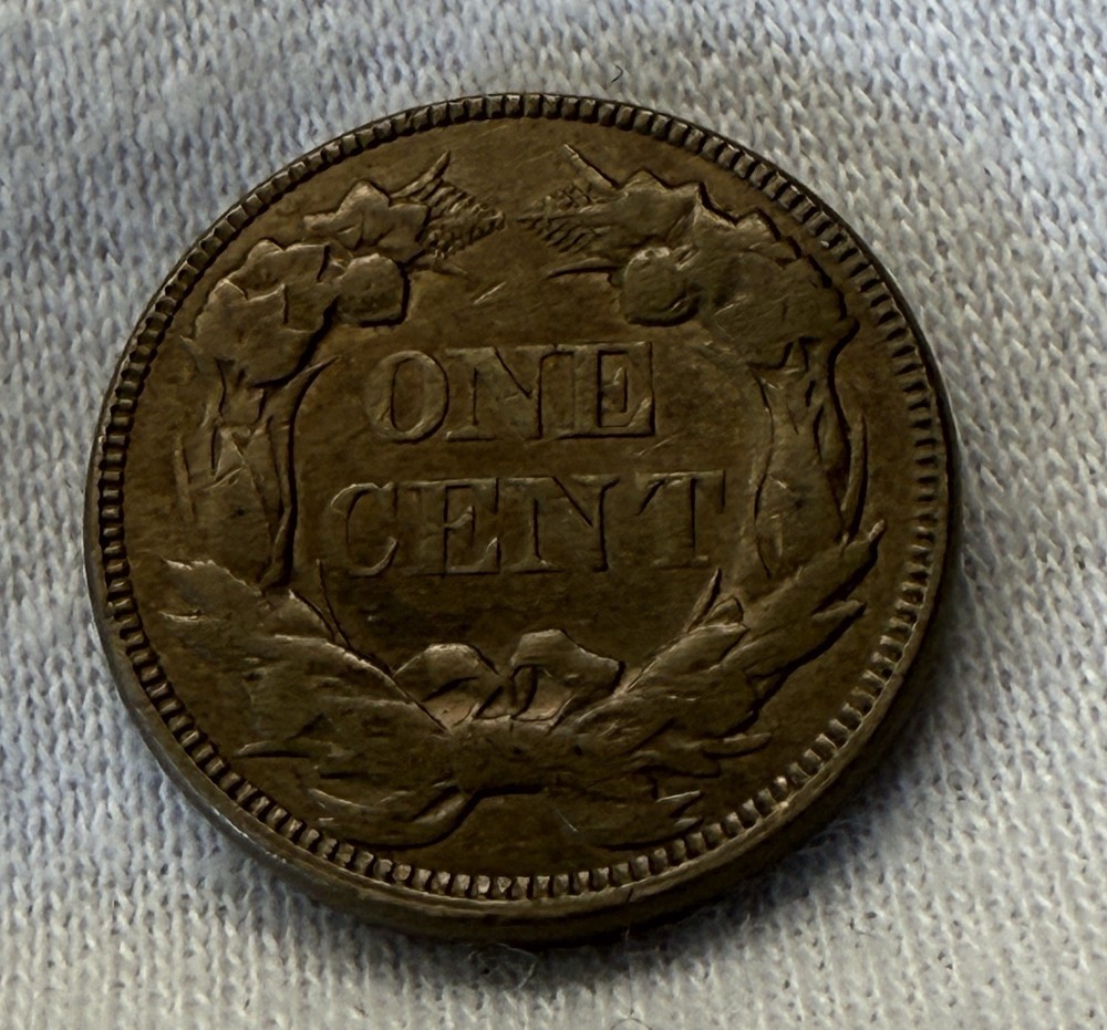 1857 1c Flying Eagle Small Cent Nice Doubling In Date!