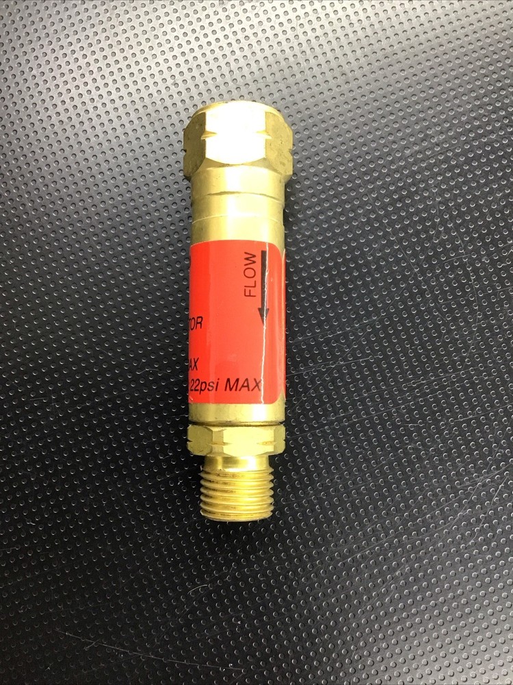 Gentec Flashback Arrestor, Flashback Arrestor Regulator Bushing Adapter, FA7RF