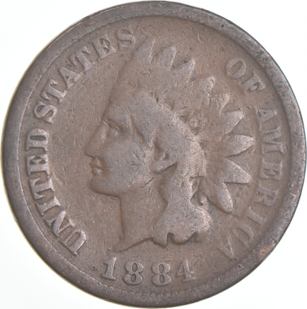 1884 Indian Head Cent AC Average Circ