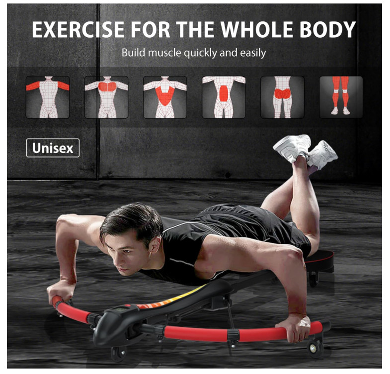 4-in-1 Rowing & Ab Machine, Core Trainer, Adjustable Home Gym Workout Tool