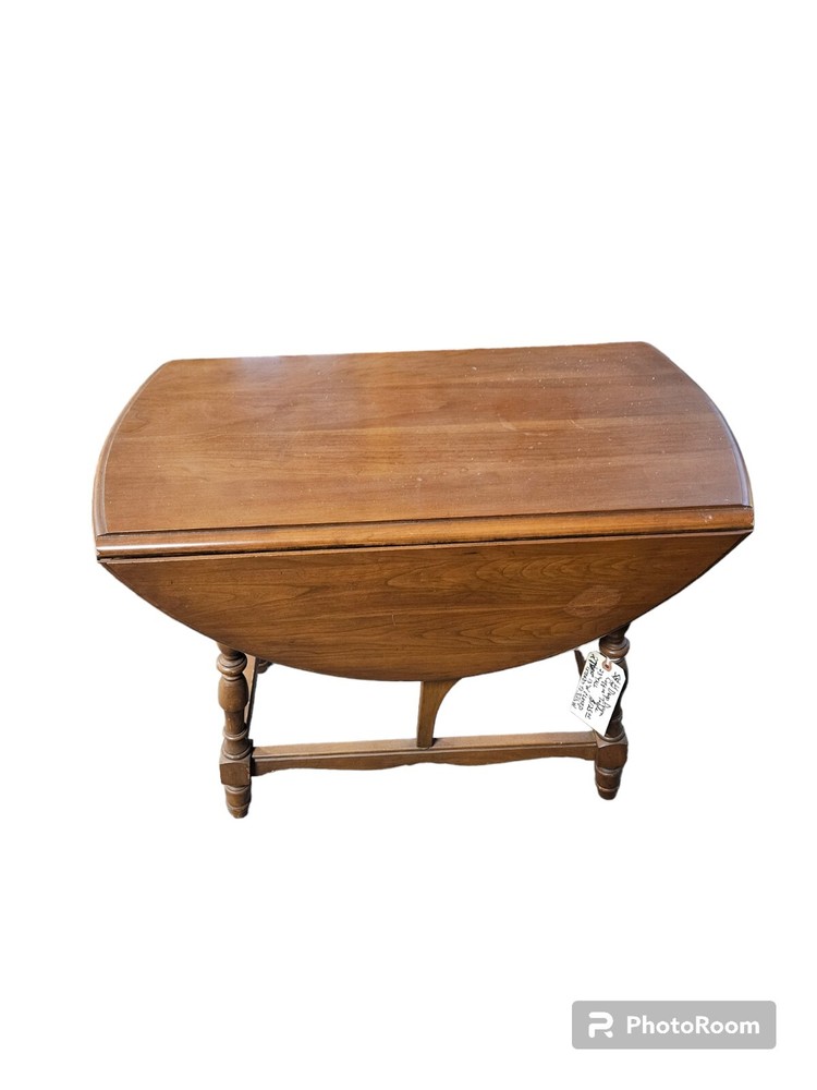 Vintage Pennsylvania House Drop Leaf End Table Solid Cherry Oval