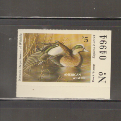 Nevada State Duck Stamp 1992 $5.00 at face value
