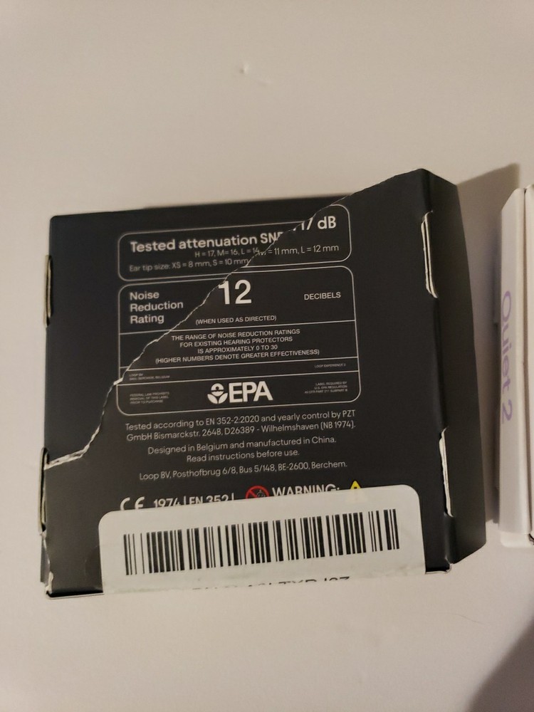 Loop Experience 2 Earplugs High Fidelity Hearing Protection Black Open Box