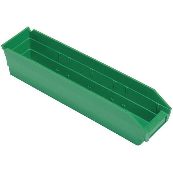 Quantum Storage Systems Qsb103gn Shelf Storage Bin, Polypropylene, Green, 4 In
