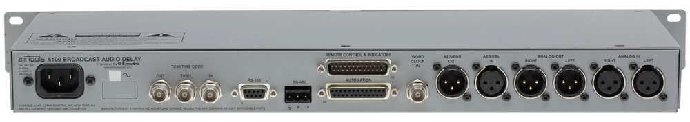 Symetrix Airtools 6100 AES Digital Audio Broadcast 20 Sec Profanity Delay DUMP