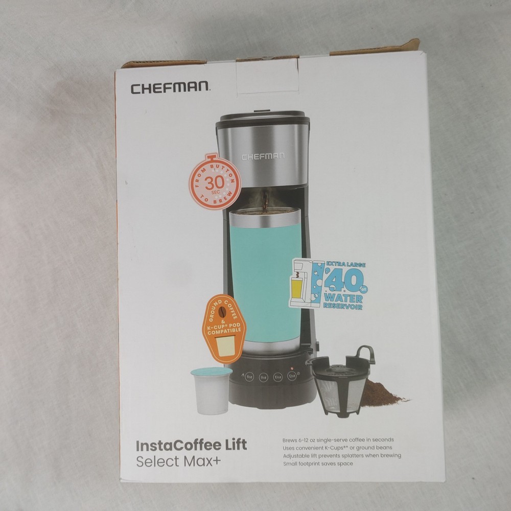 Chefman InstaCoffee Lift Select Max+ Single Serve Pod & Ground Coffee Maker