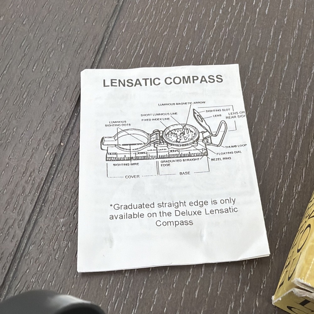 World Of Science Deluxe Lensatic Compass, Working