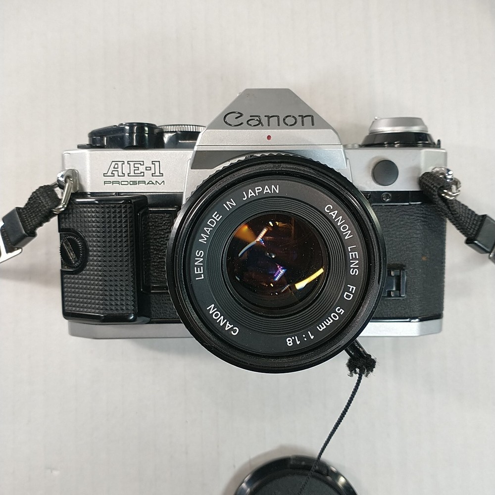 Canon AE-1 Program 35mm Camera Bundle With 50mm / 135 Lens Strap & Camera Bag