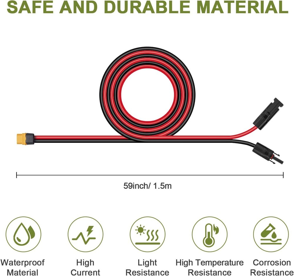 ALLPOWERS Cable Solar to XT60 Solar Panel to Power Station Charging Cable 1.5M