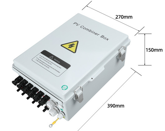 6 String Solar PV Combiner Box 15A Circuit Breaker for Solar Panel Plastic
