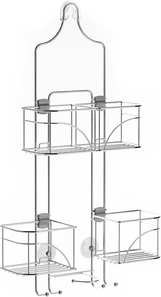 Caddy para el hogar, cromado, extensible, para colocar sobre la ducha