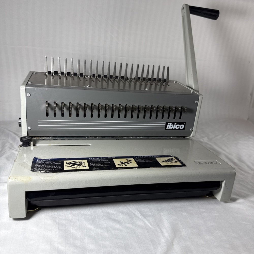ibico KOMBO Heavy Duty Manual Hole Punch & Comb Binding Machine