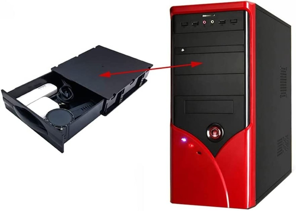 Black Desktop Computer ATX/MATX Hard Drive Mobile Blank Rack Drawer Tray Comp...