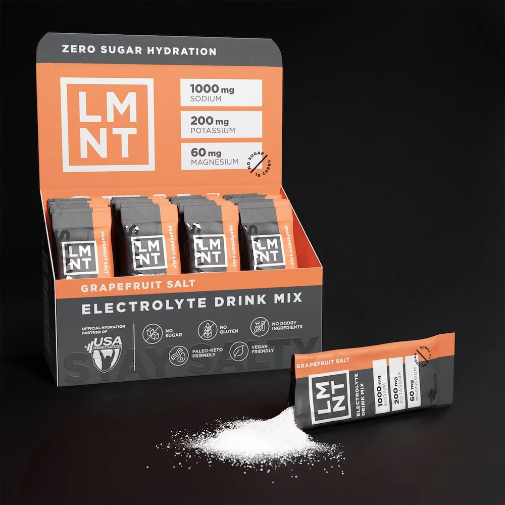 LMNT Zero-Sugar Electrolytes Grapefruit Salt 30 Packs Exp 11/2026