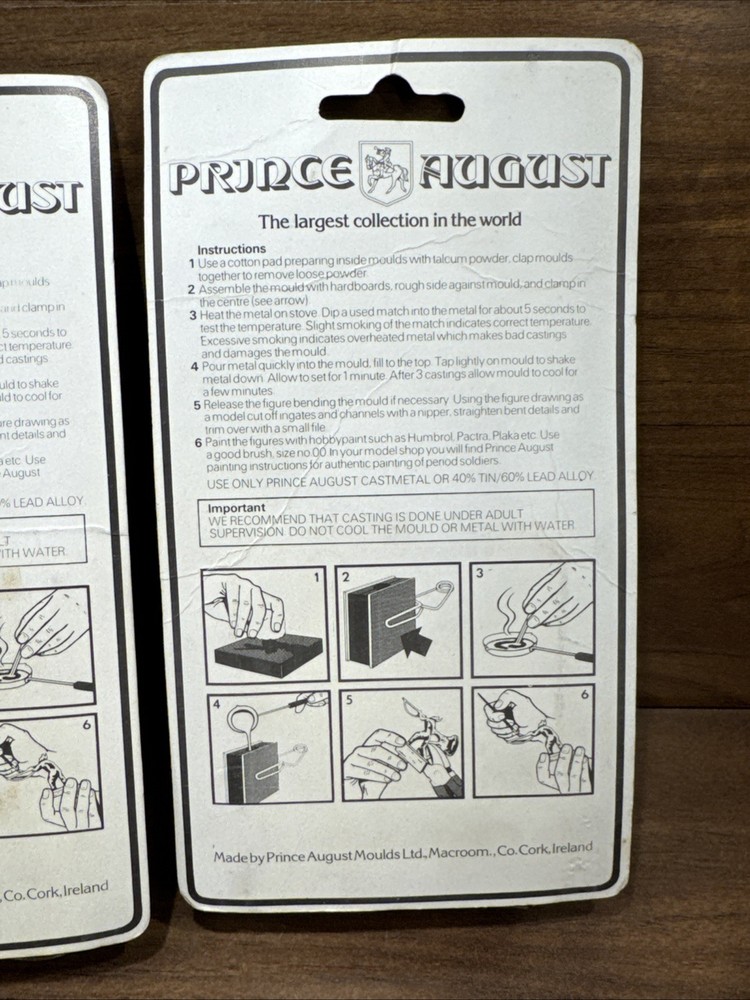 Modelcasting Molds Prince August #606 & 507 Figurines
