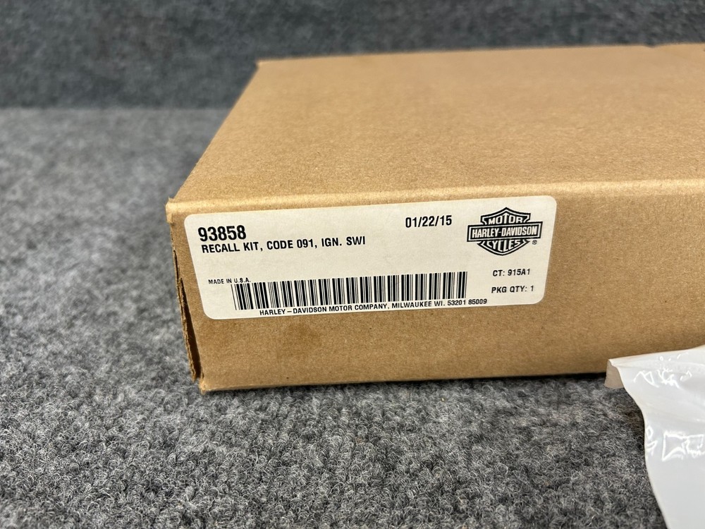 OEM HARLEY-DAVIDSON IGNITION SWITCH RECALL KIT CODE 091 93858
