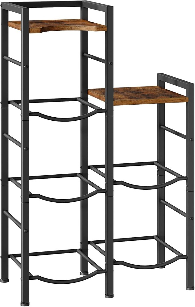 HOOBRO 5 Gallon Water Jug Holder 3 Tier Water Jug Rack with Wooden Top Shelves