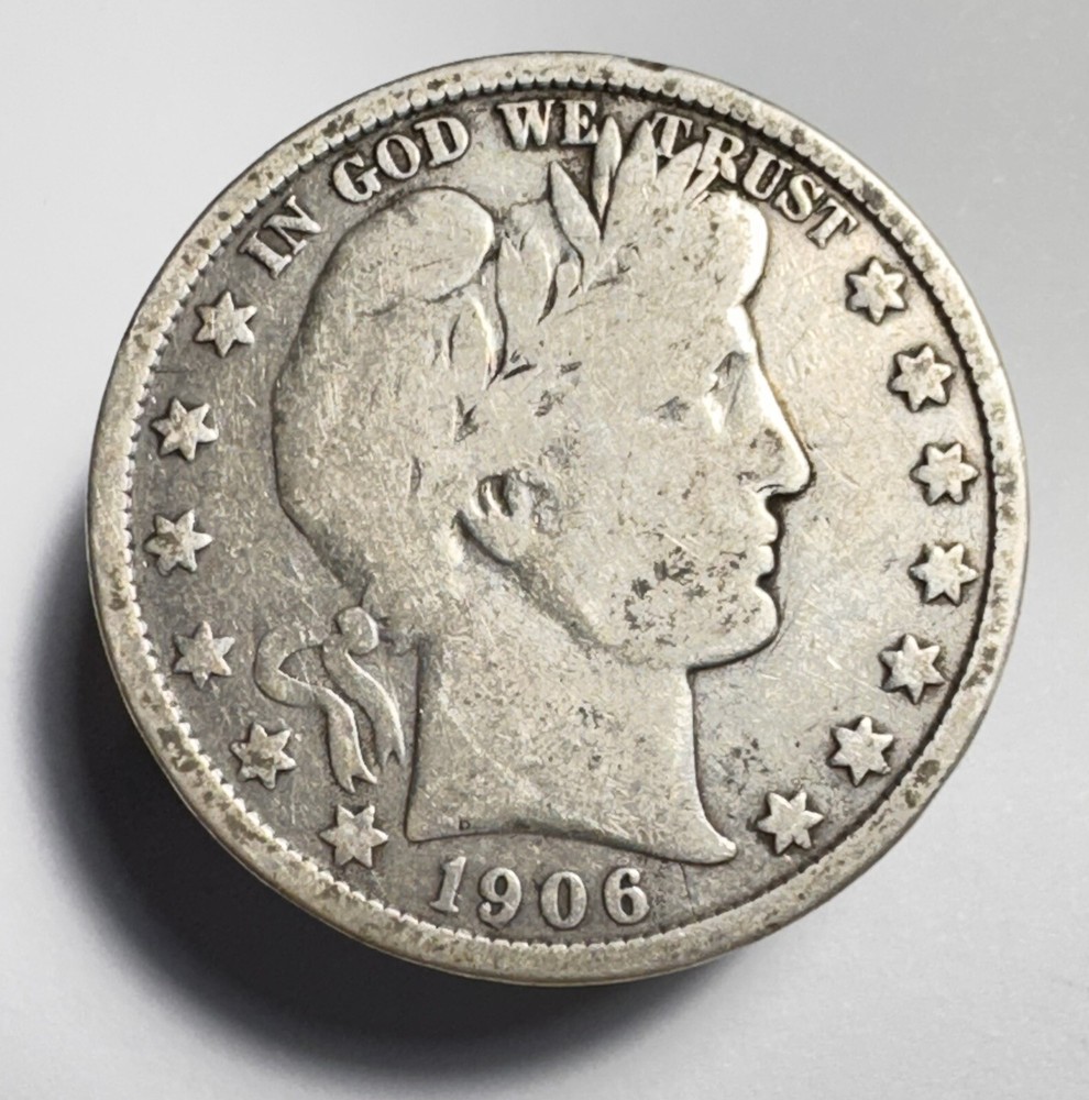 1906 D Barber Half Dollar 90% Silver  -0341