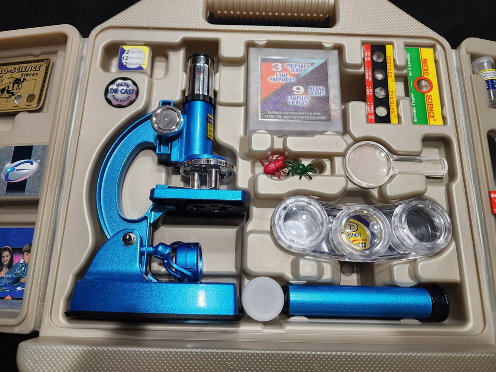 Micro-Science Complete Microscope Set Educational Kit with Slides & Tools