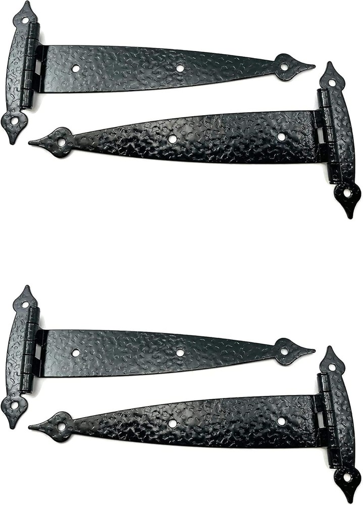 Black Colonial Flush Surface Mount Strap Hinge With Black Screws