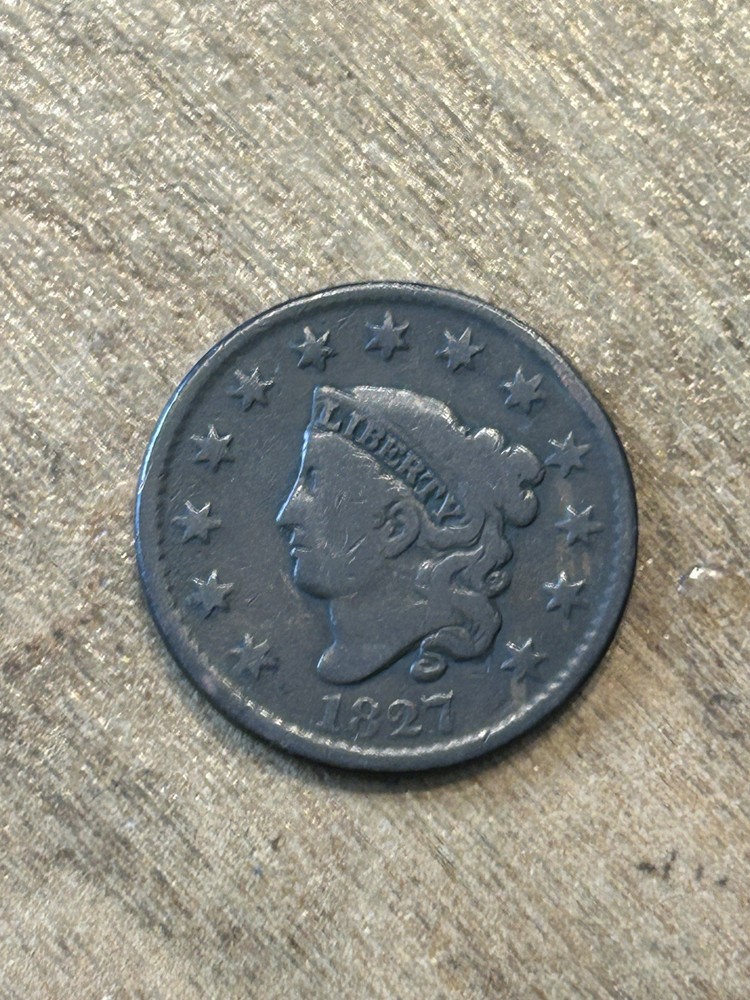 1827 Coronet Large Cent VG
