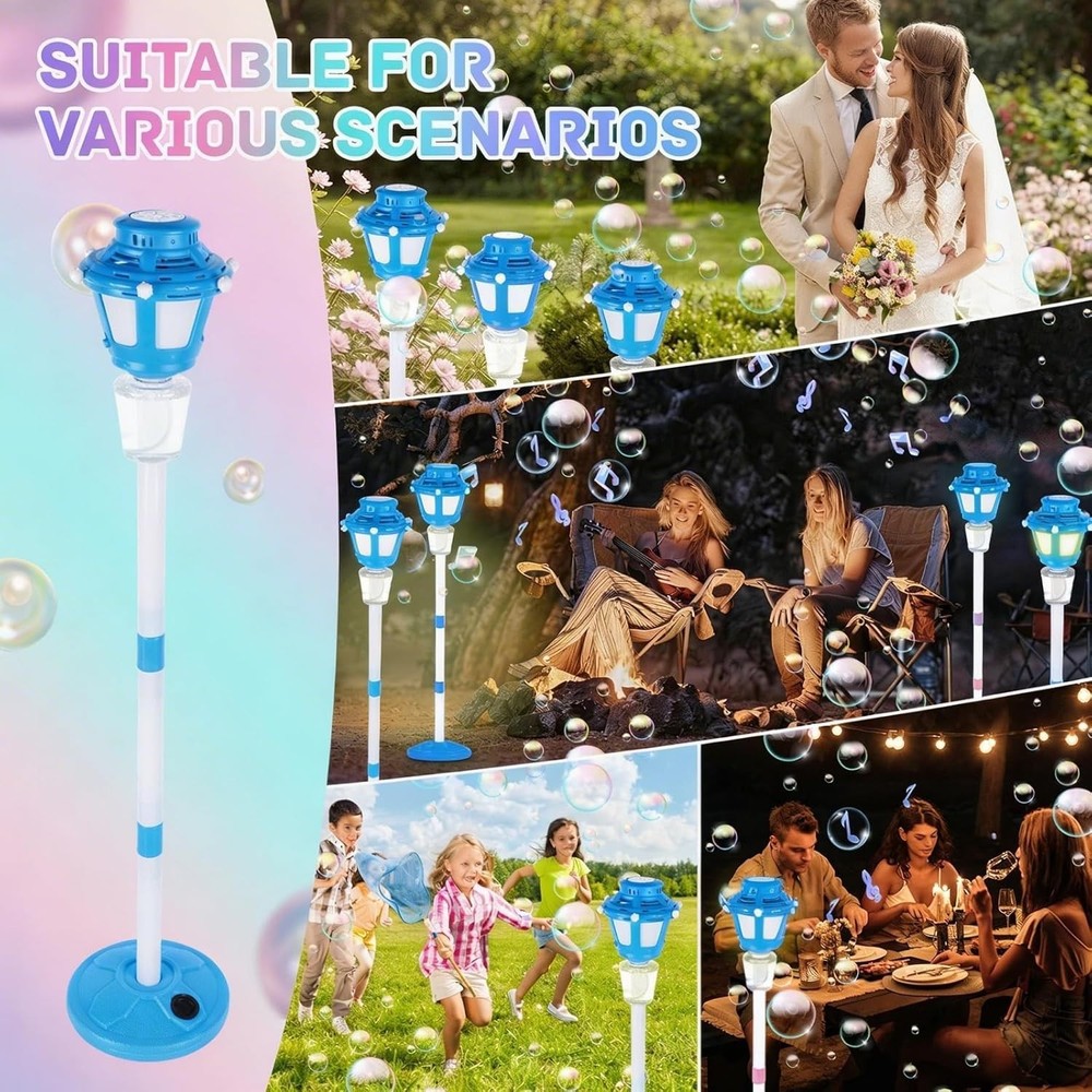 Bubble Stand Machine with Lights and Music,Automatic Bubble Blower Maker