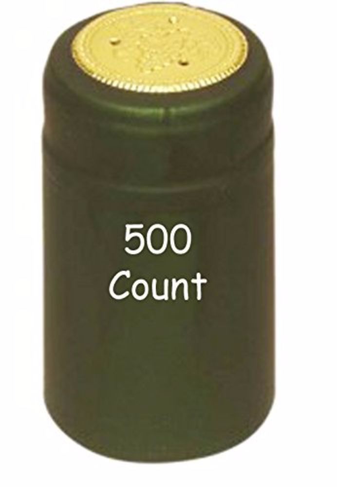 Metallic Green PVC Shrink Capsules-500 Count