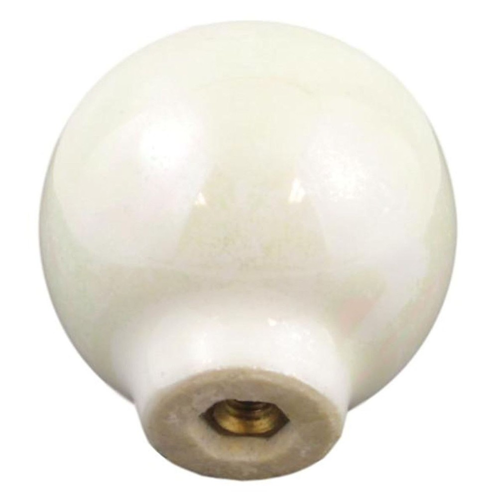 1-1/4" Ball Design Knob White Pearlized