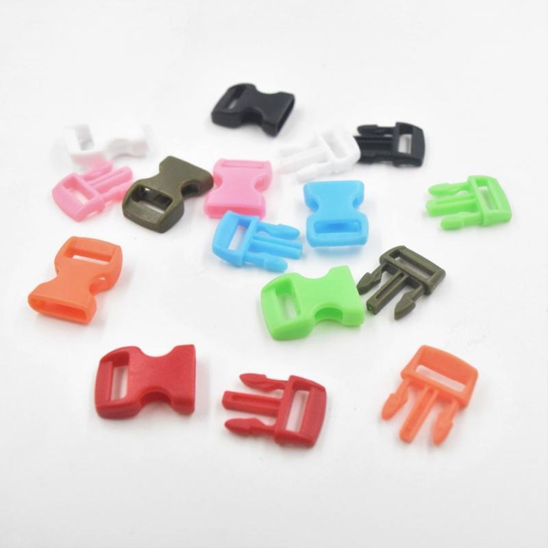 25pcs Side Release Plastic Buckles Clips For Webbing 10mm various colors