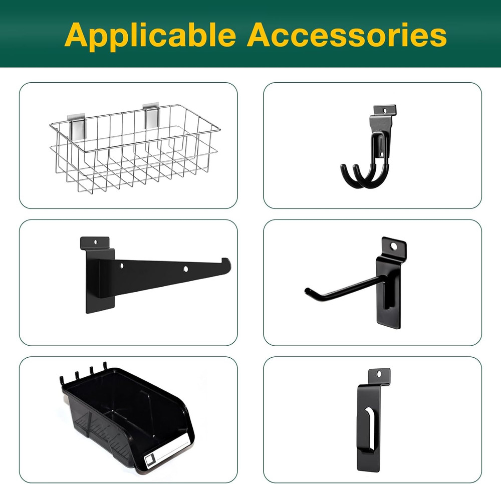 Heavy Duty Black Slat Wall Panel 4x8 Ft for Garage Storage Solutions